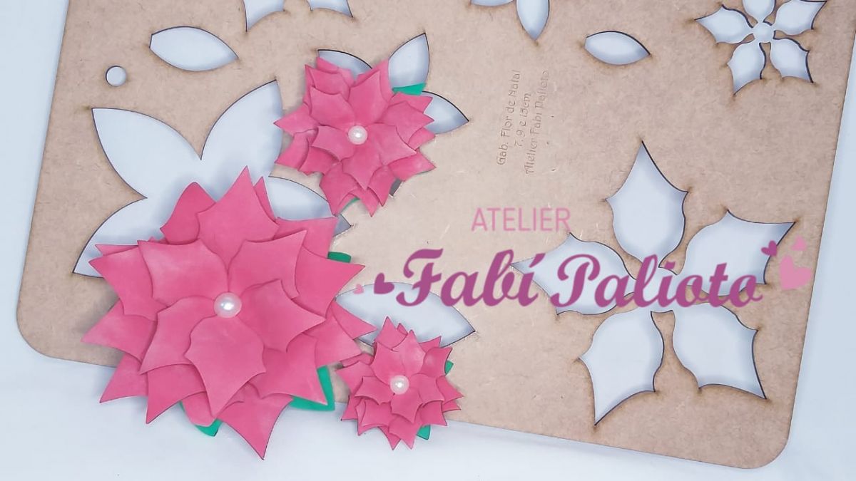 Atelier Fabi Palioto - G671 Gabarito de Moldes Flor Natal 2 - 7, 9 e 15cm